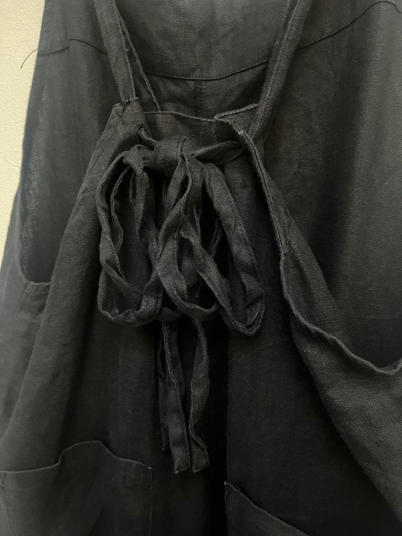 かぐれ　リネンサロペット　ブラック　黒