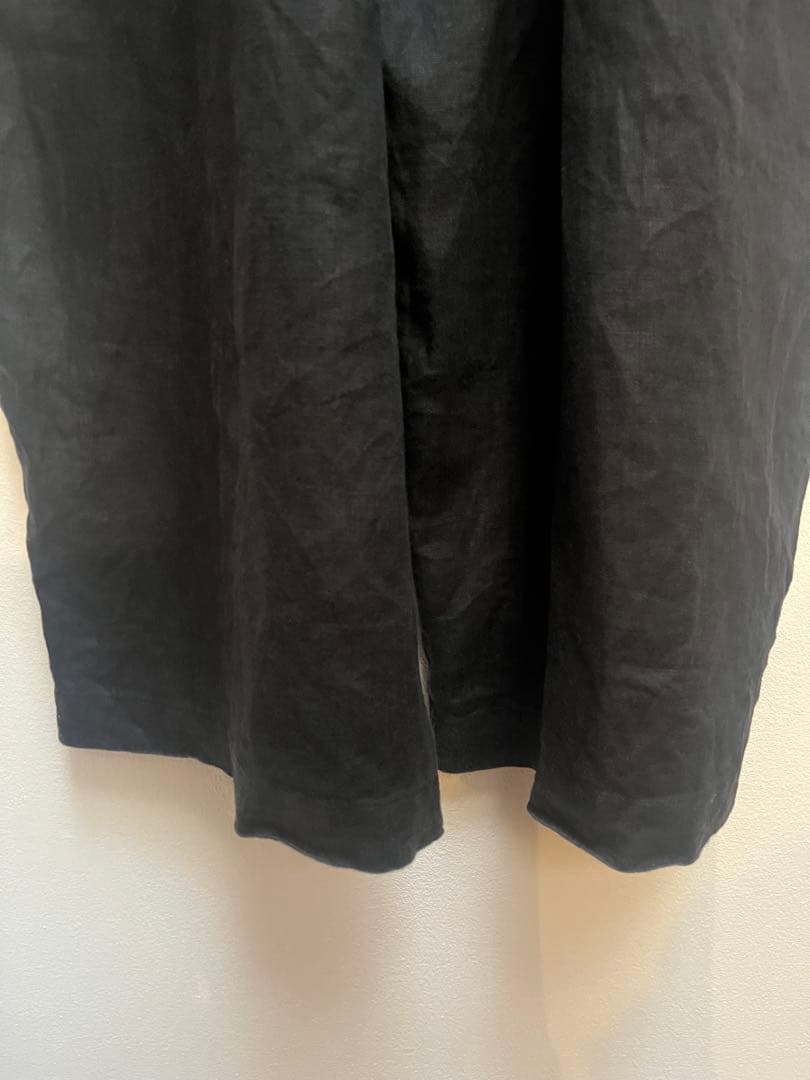 かぐれ　リネンサロペット　ブラック　黒