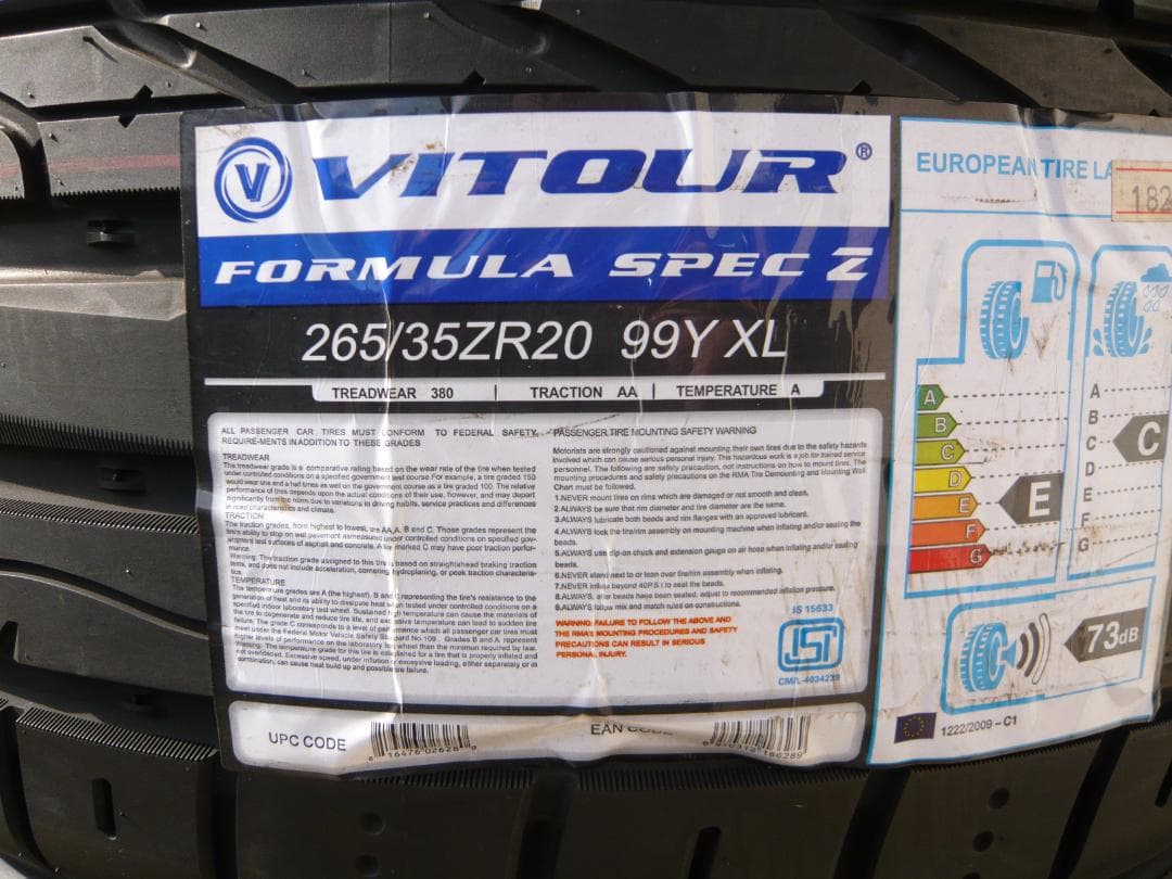 送料込☆☆VITOUR☆FORMULASPEC2☆265/35R20☆4本
