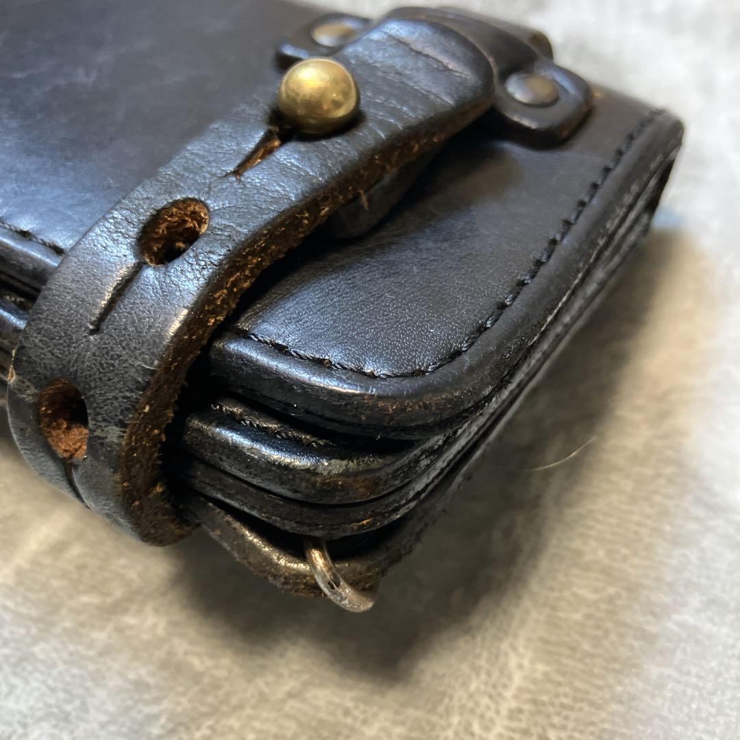 【希少】KADOYA 長財布 バイカーズウォレット チェーン レザー ブラック