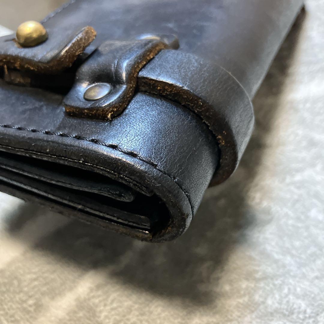 【希少】KADOYA 長財布 バイカーズウォレット チェーン レザー ブラック