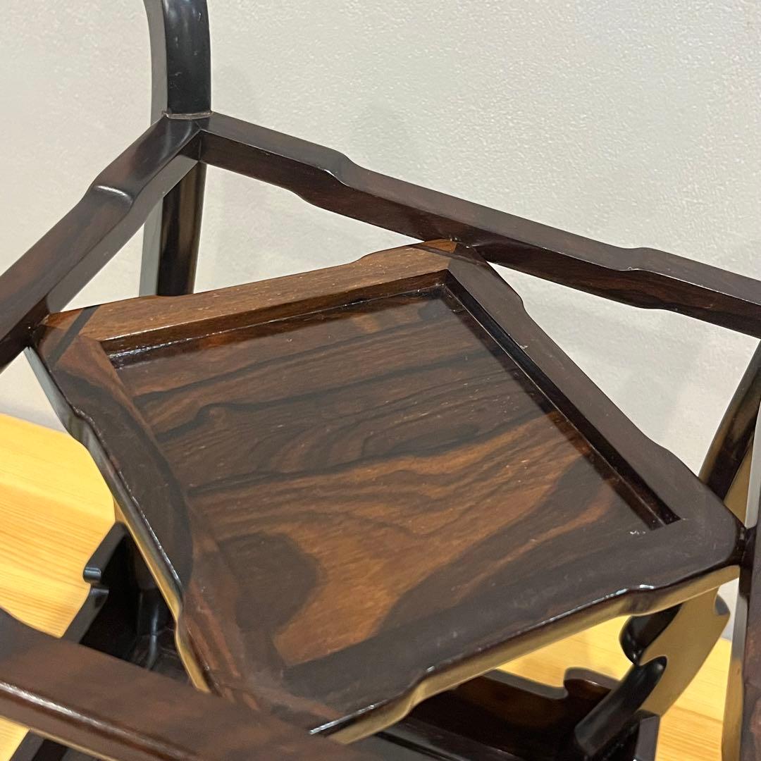 唐木花台　中卓　鉄刀木？黒檀？紫檀？約27x27x37cm 天然　タガヤ　無垢