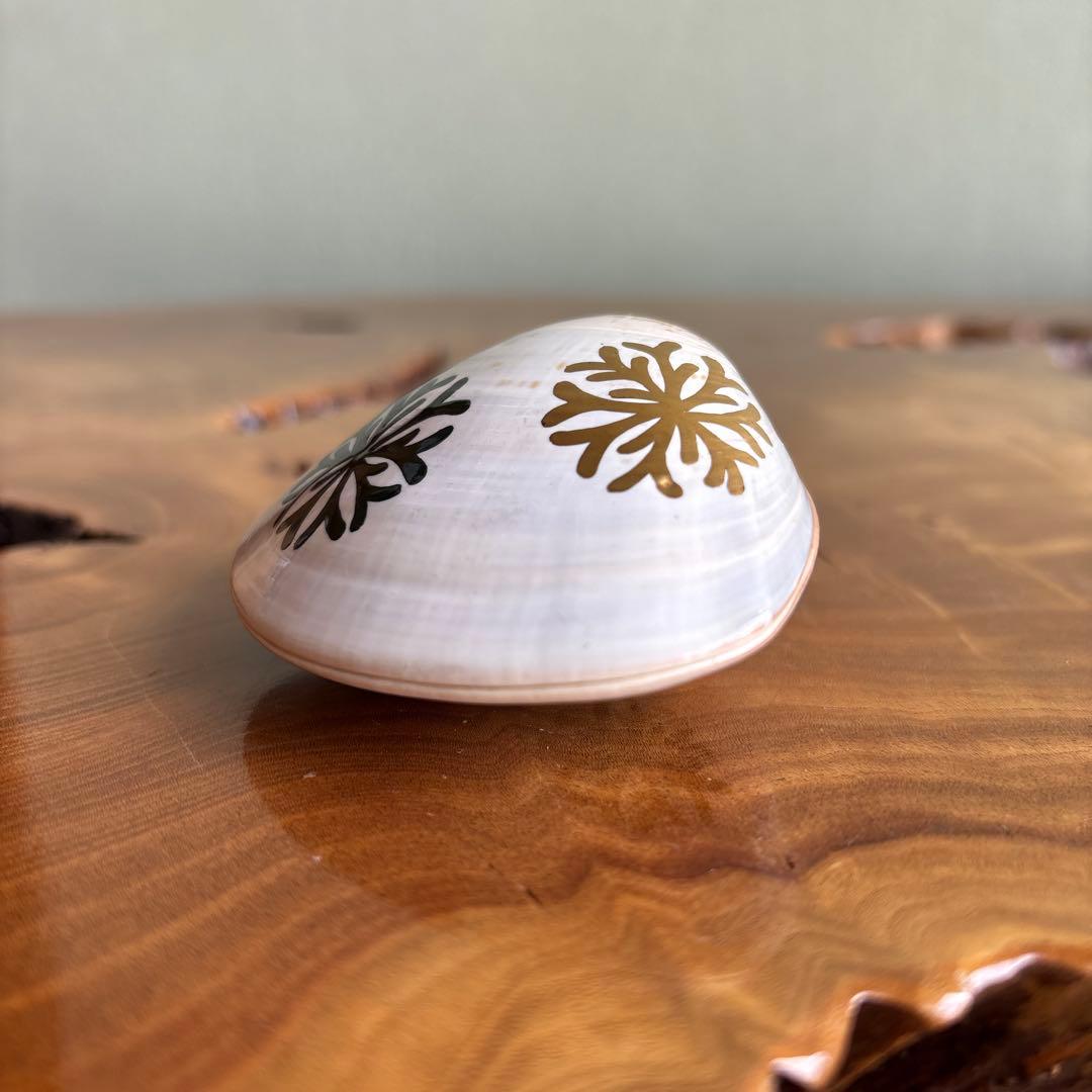 海松絵 蛤香合 茶道具 共箱