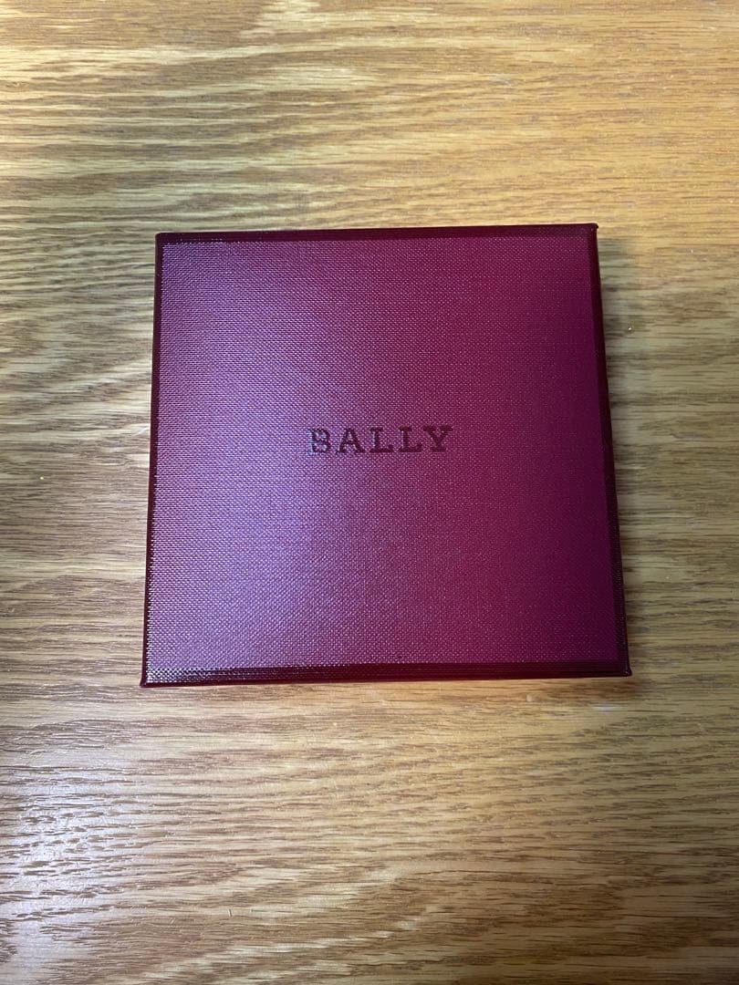 ［新品・未使用］BALLY ネイビー ストライプ 二つ折り財布 箱付き