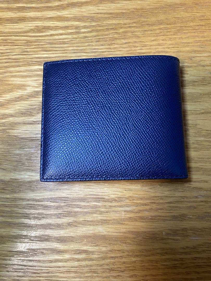 ［新品・未使用］BALLY ネイビー ストライプ 二つ折り財布 箱付き