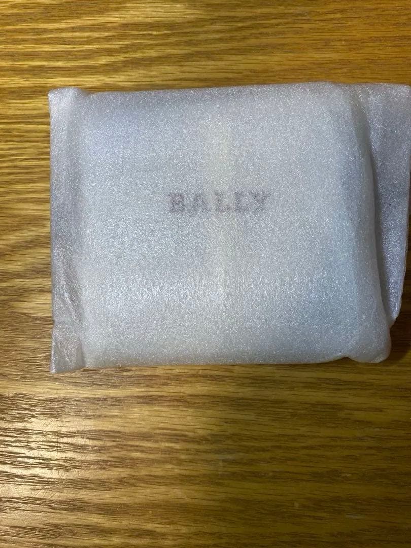 ［新品・未使用］BALLY ネイビー ストライプ 二つ折り財布 箱付き