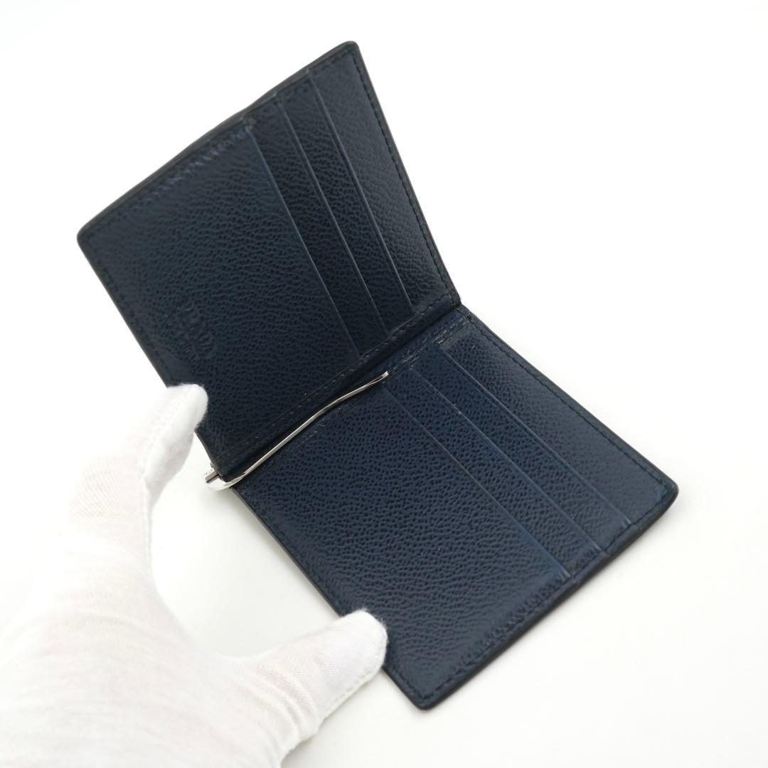 極美品　PRADA プラダ　マネークリップ　三角プレート　トライアングル　シボ革