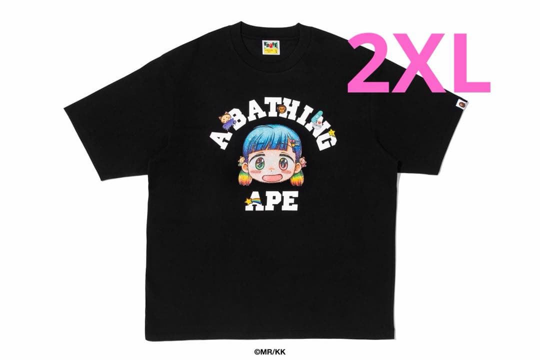 2XL【 BAPE X MR. 】COLLEGE RELAXED FIT TEE