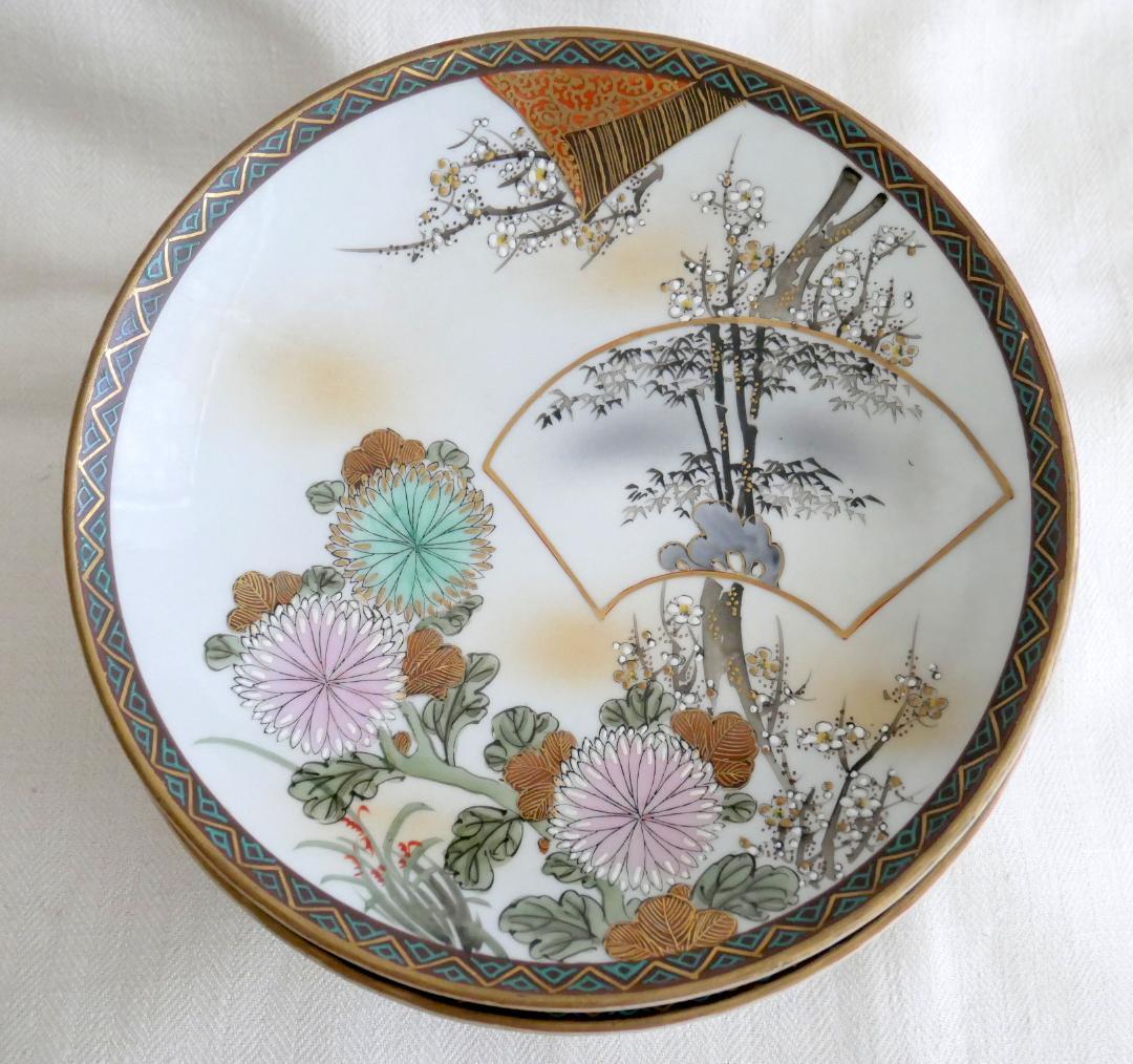 ヴィンテージ九谷焼　丸皿・ディナー皿　6枚セット