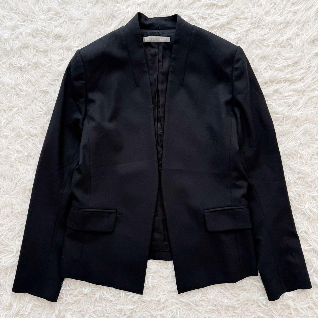theory luxe セットアップ パンツスーツ ノーカラー ブラック 38