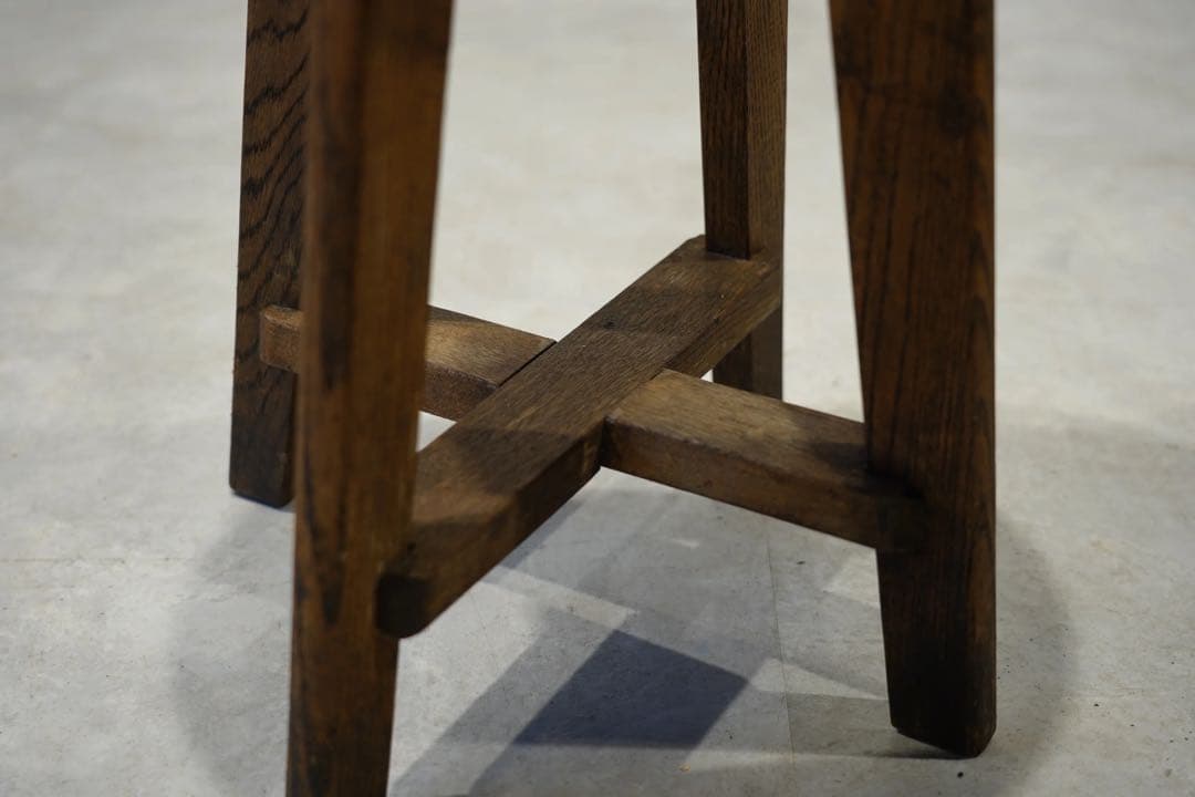 楢材　昭和初期　丸スツール　古木　椅子　レトロ