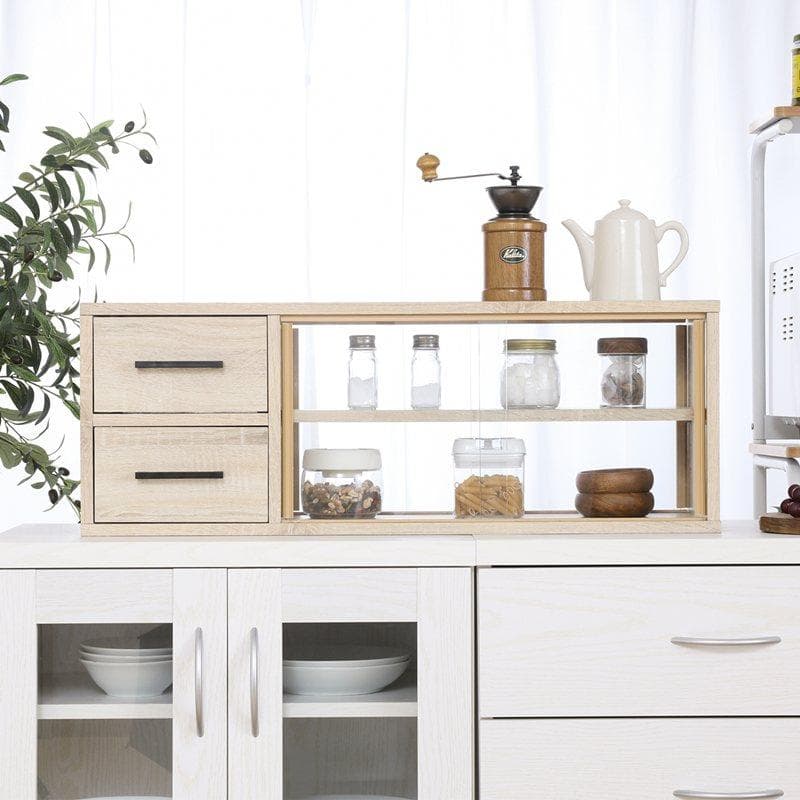 カウンター上収納ラック 幅80cm オーク [5116]