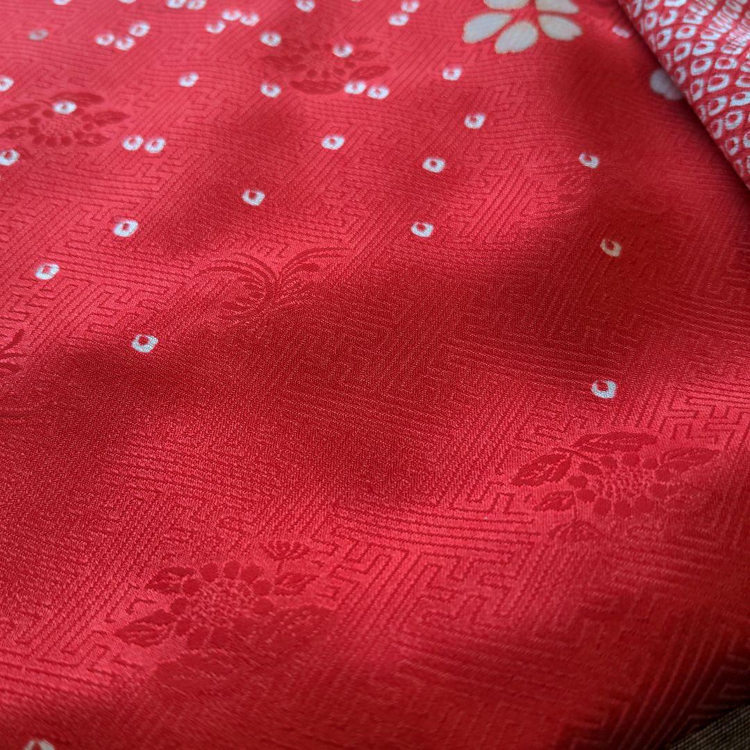 七五三　着物　7歳　正絹　フルセット　赤　絞り柄