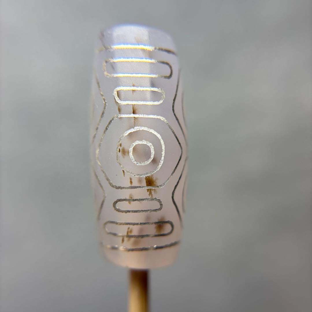 あずきちゃん玉髄　銀線龍眼天珠　デンドリ入り　11-93