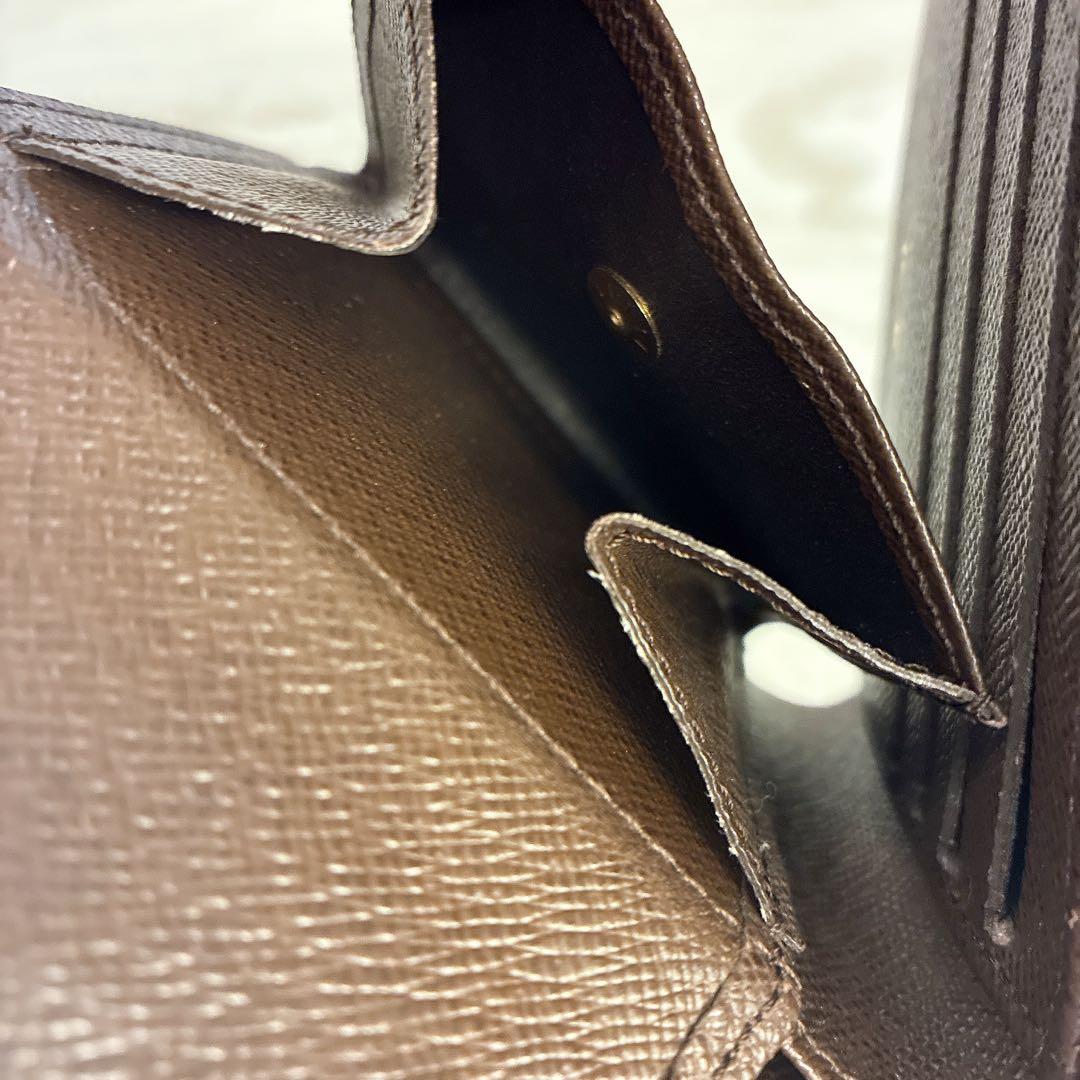 【正規品】LOUIS VUITTONダミエ二つ折り財布 イニシャル刻印あり 美品