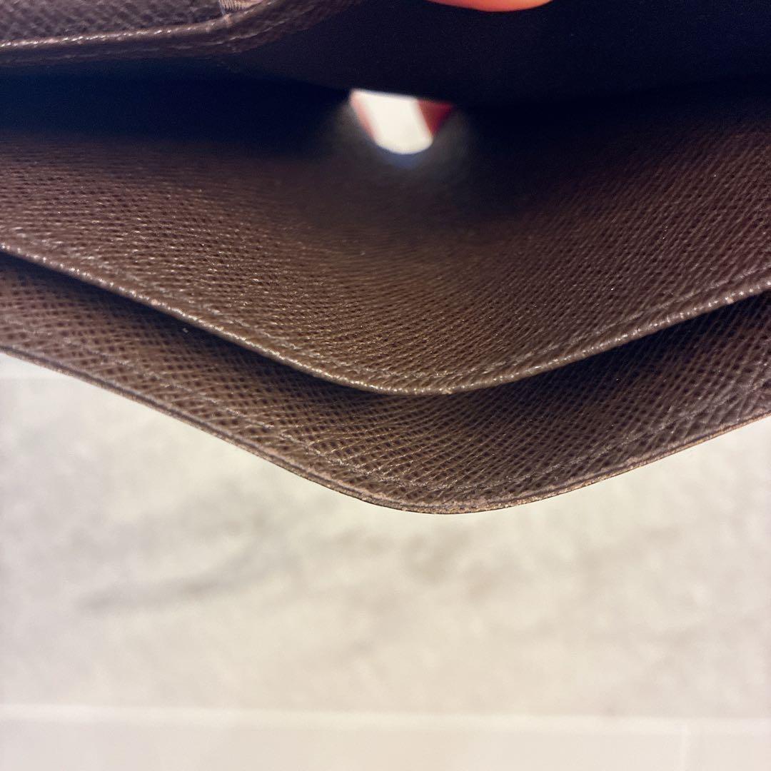 【正規品】LOUIS VUITTONダミエ二つ折り財布 イニシャル刻印あり 美品