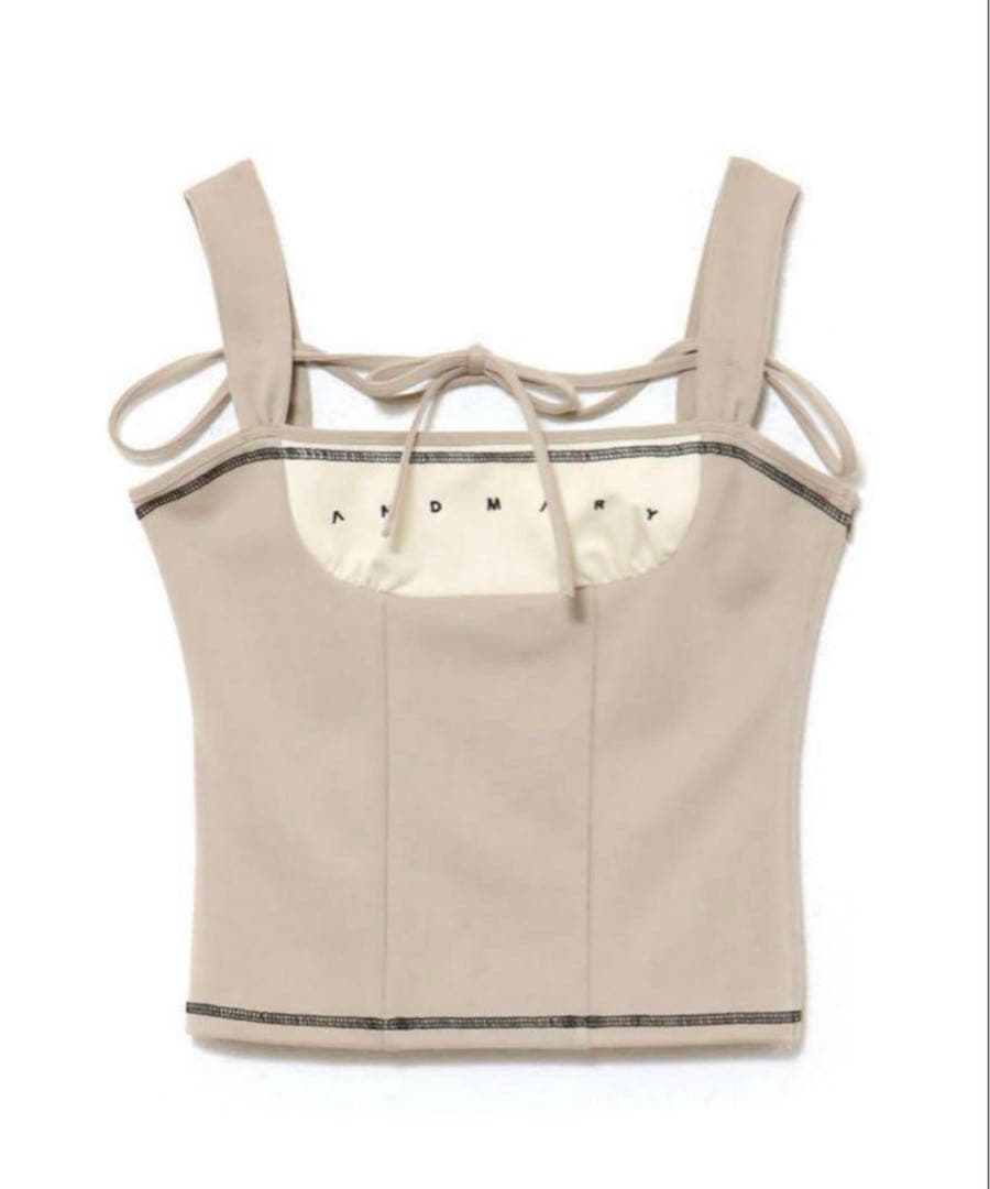 andmary Luca stitch tops ベージュ