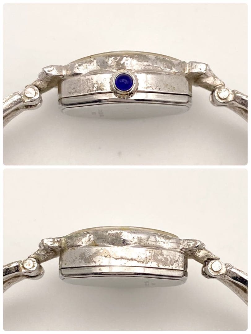 専用　JANOPAL ブレスウォッチ 石付き 新品電池 クォーツ シルバー