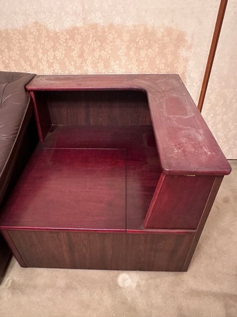 【安心たのメル便！お値下げ】カリモク　コーナーテーブル 収納付き