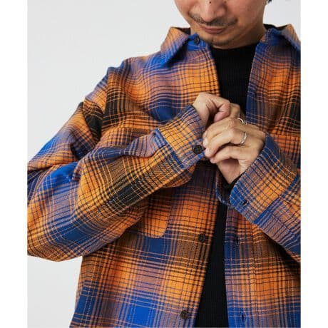 Prentiss プレンティス 別注 ヘビー ネルチェックシャツ オレンジ