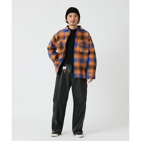 Prentiss プレンティス 別注 ヘビー ネルチェックシャツ オレンジ