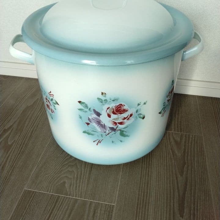 イマン プリンセスローズ ライス缶 ブルー 稀少 特大 美品