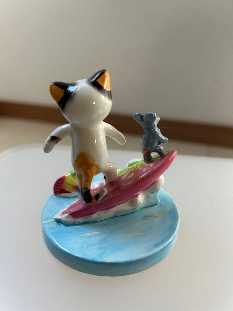 陶器製 猫とねずみの置物９個＋おまけ１個 ベルメゾン