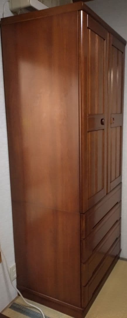 洋服タンス　幅 80.5cm　木製　引出4つ　ロッカー　ワードローブ