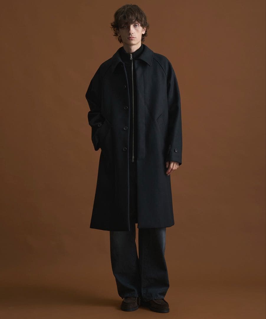 PUBLIC TOKYOメルトンオーバーサイズステンカラーコート
