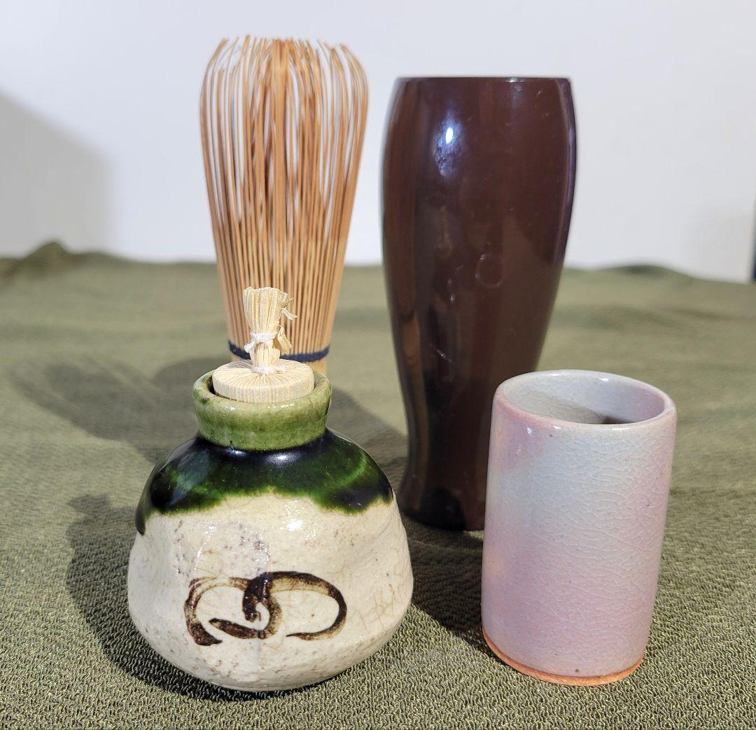 木製漆塗り　茶箱　茶道具セット