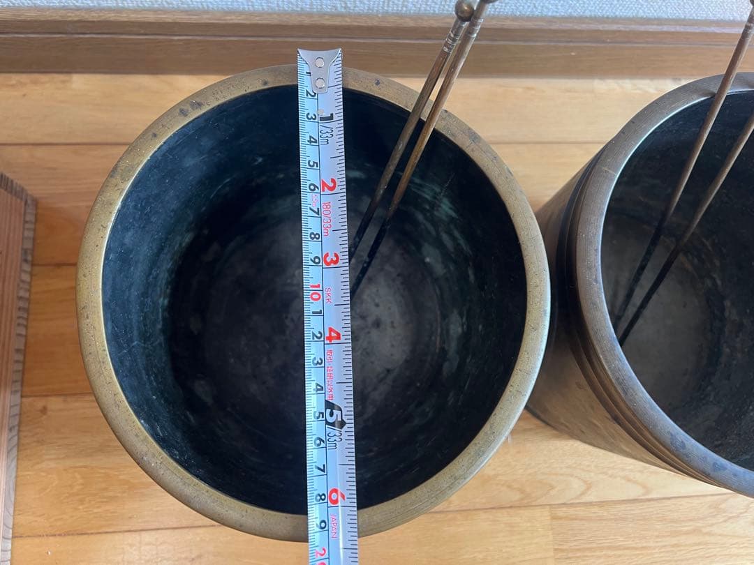 真鍮　火鉢　アンティーク雑貨　古道具　大正昭和レトロ　箱あり　4個セット