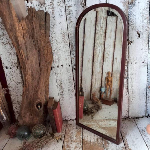 50-60s ヴィンテージ ウッドフレーム ウォールミラー 木枠 壁掛け鏡