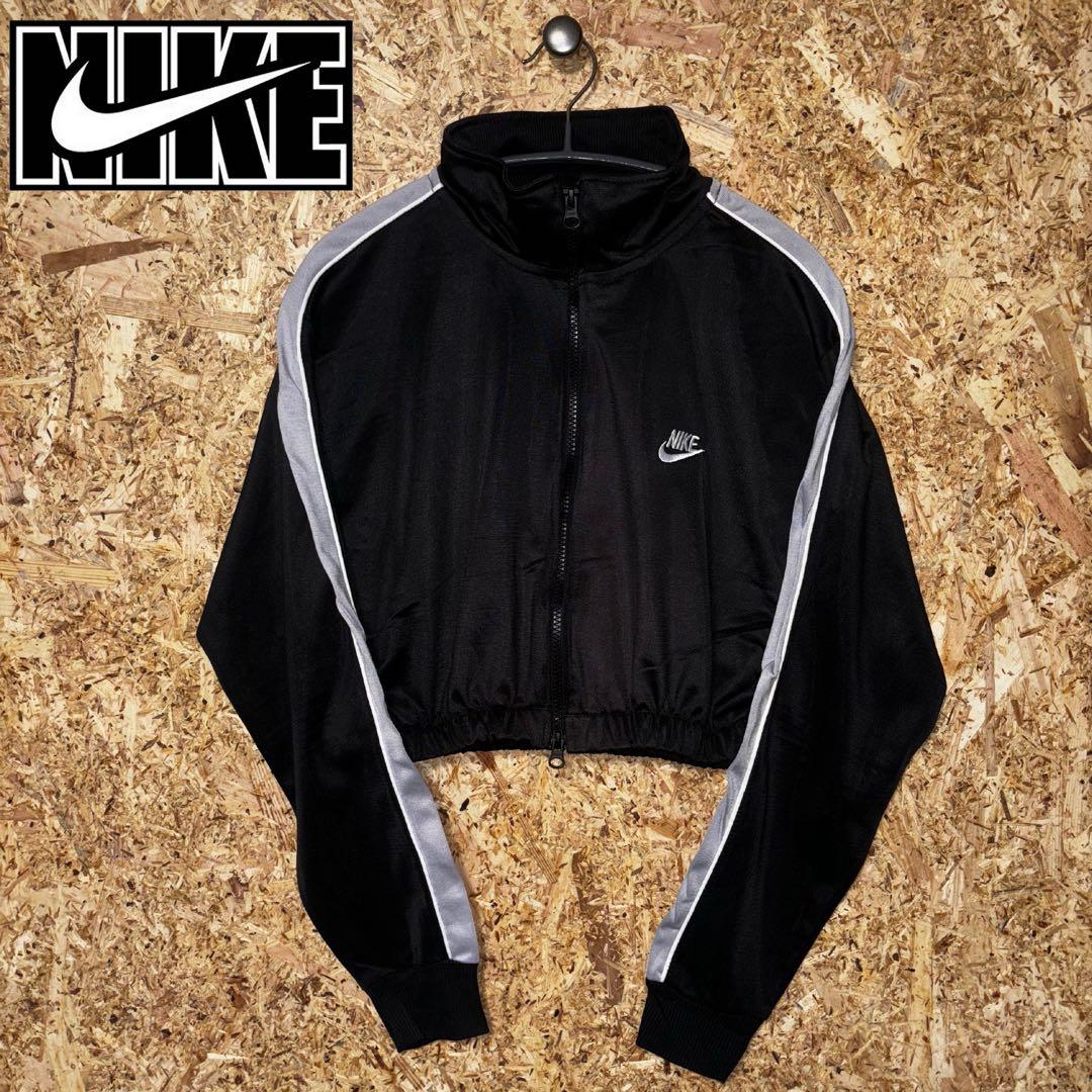0001 NIKE トラックジャケット クロップド丈 銀タグ サイズM　　古着