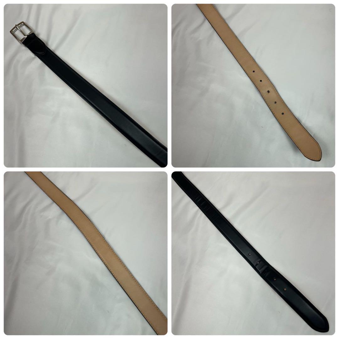 J996 美品 ポールスミス レザー シルバー ベルト ブラック メンズ