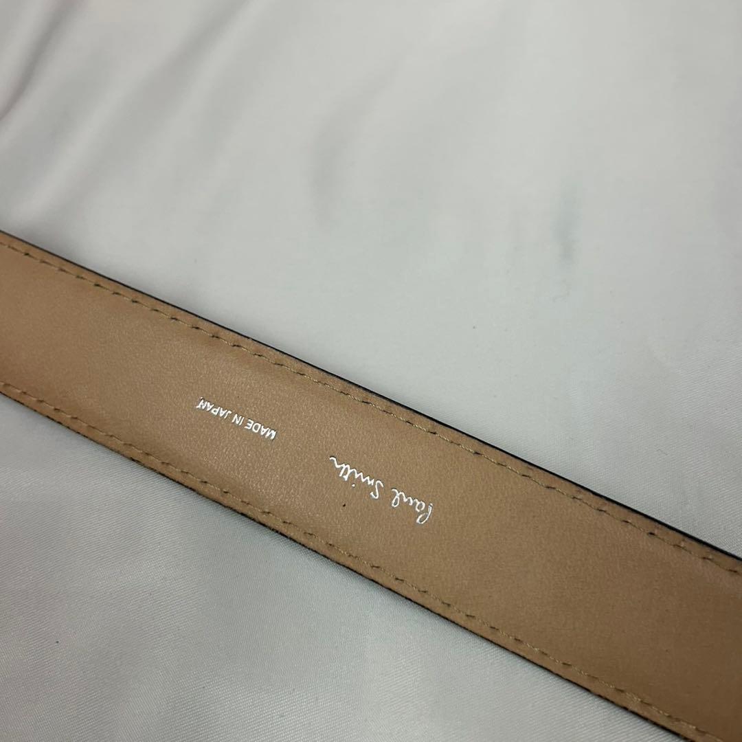 J996 美品 ポールスミス レザー シルバー ベルト ブラック メンズ