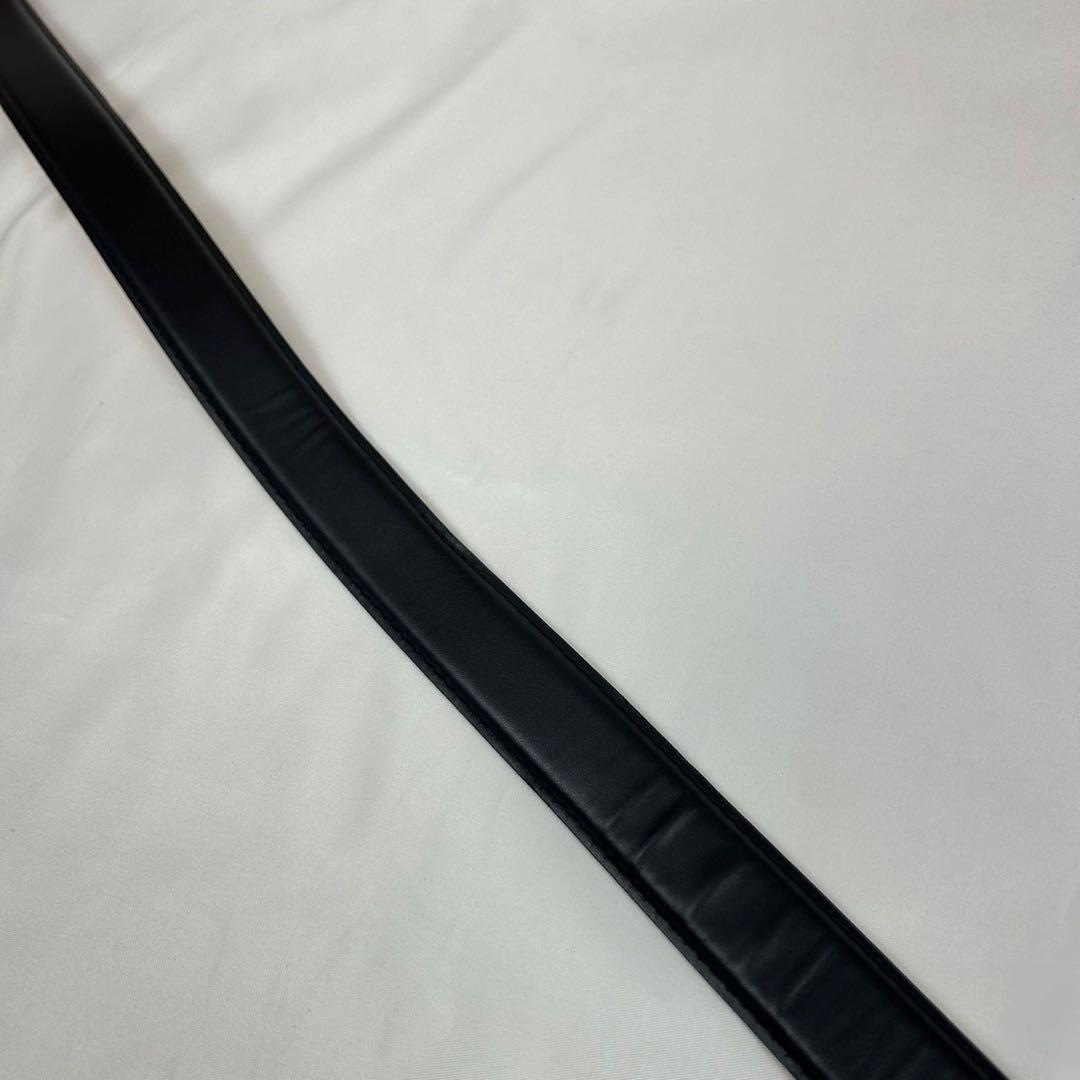 J996 美品 ポールスミス レザー シルバー ベルト ブラック メンズ