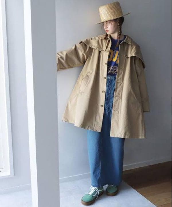 nest Robe コットンツイル 超撥水フロックロングジャケット