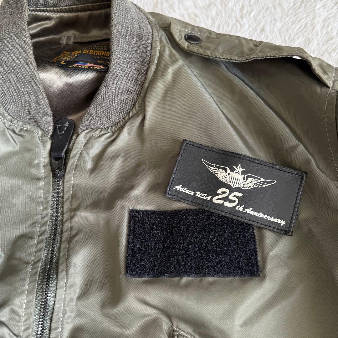 希少モデル✨ AVIREX 25周年記念 MA-1 USA製 丈短 L