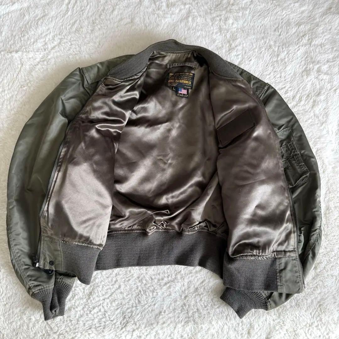 希少モデル✨ AVIREX 25周年記念 MA-1 USA製 丈短 L