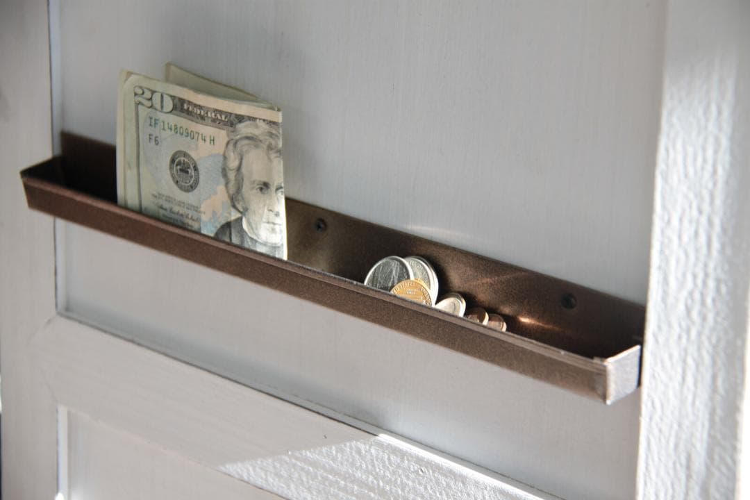 ドア型ミラー☆ライトブラウン　ミラー　ドアミラー　スタンドミラー　壁掛け　姿見