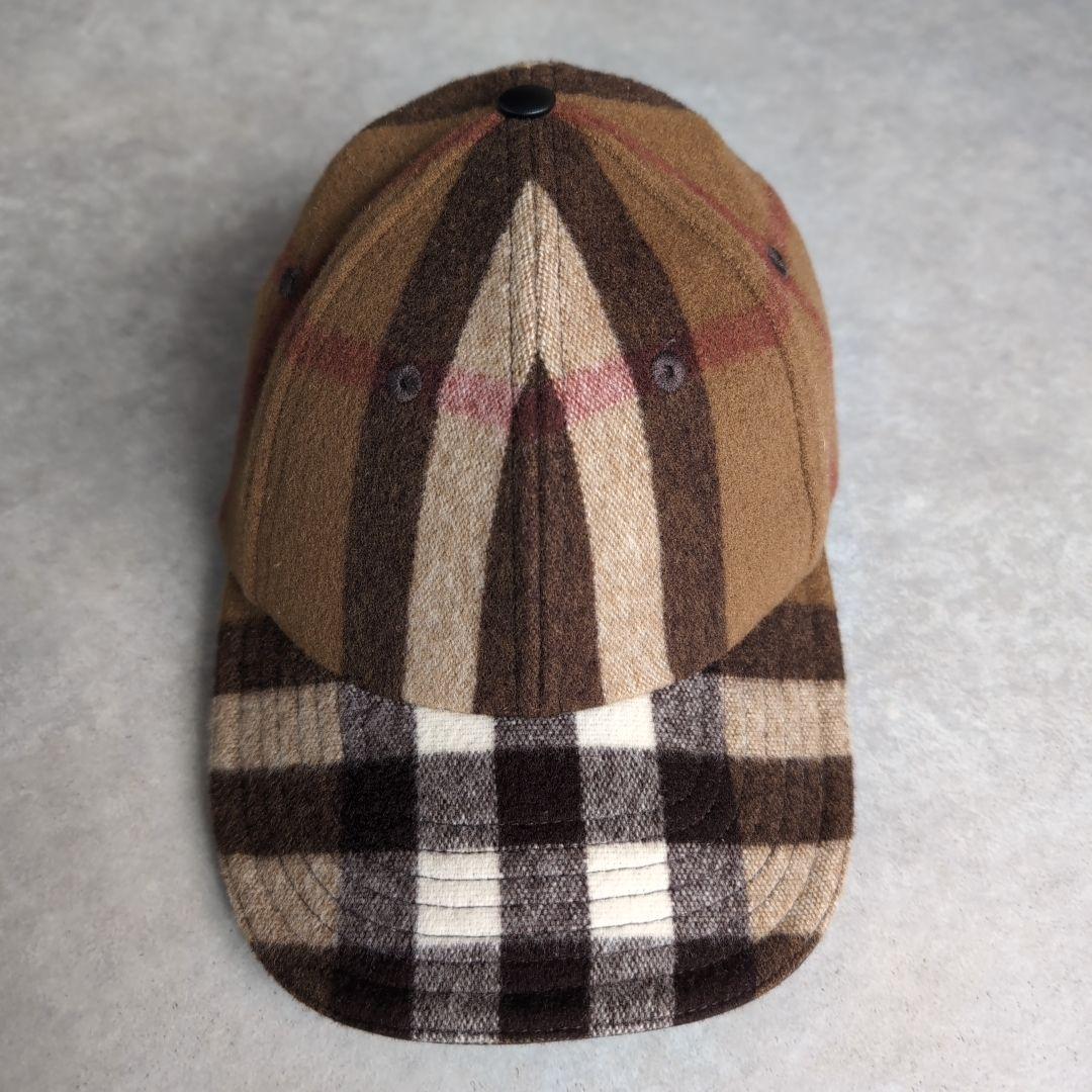 美品✨ バーバリー チェック ウール ベースボールキャップ ノバチェック M