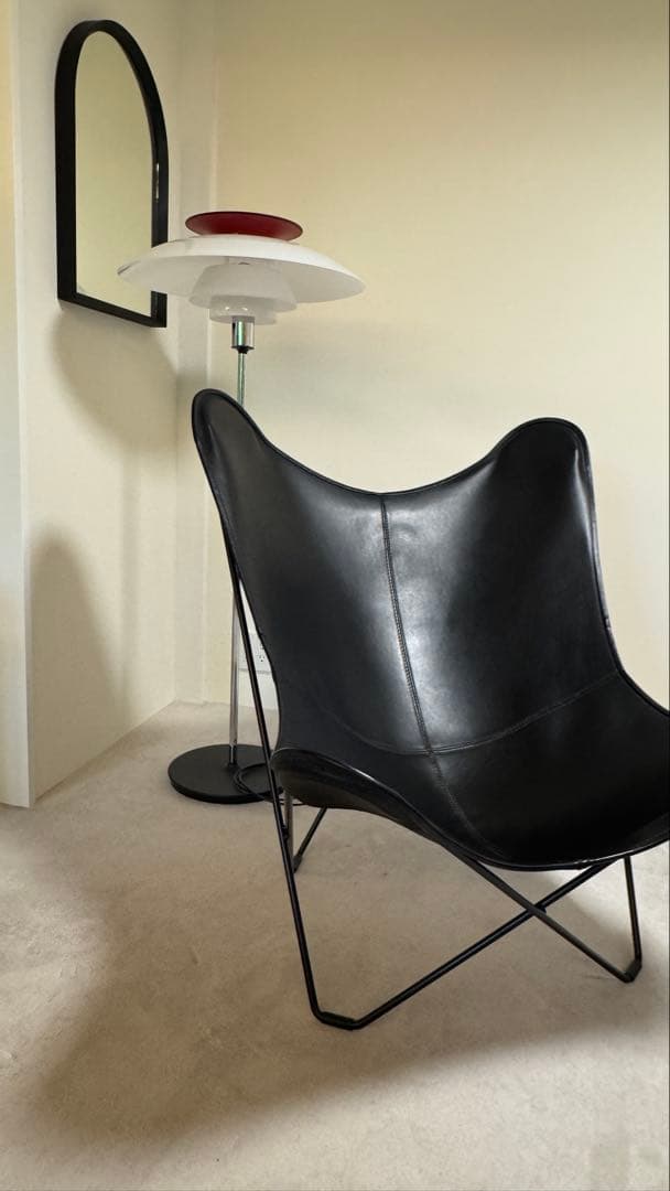 BKF バタフライチェア BLACK オットマン付き