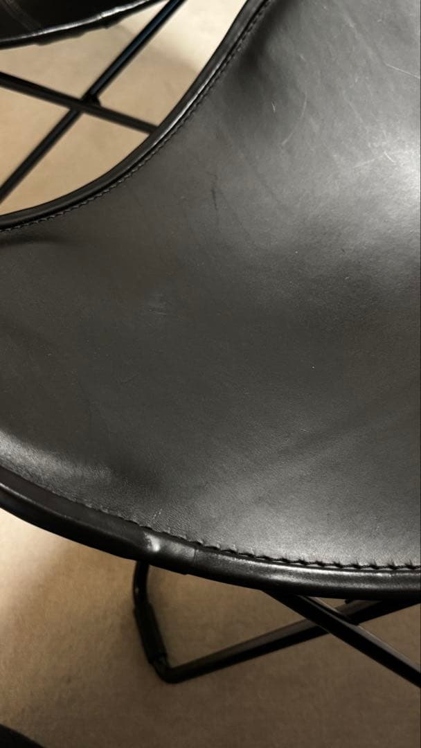 BKF バタフライチェア BLACK オットマン付き