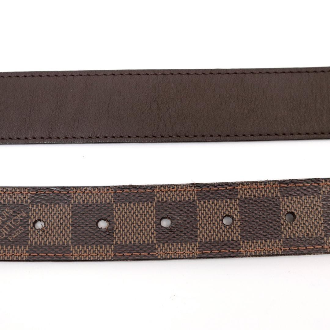 ルイヴィトン ダミエ サンチュール ベルト 80/32 箱・袋付き 銀 1012