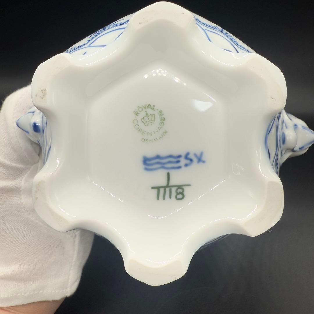 ロイヤルコペンハーゲン ブルーフルーテッド フルレース 顔付 ティーポット