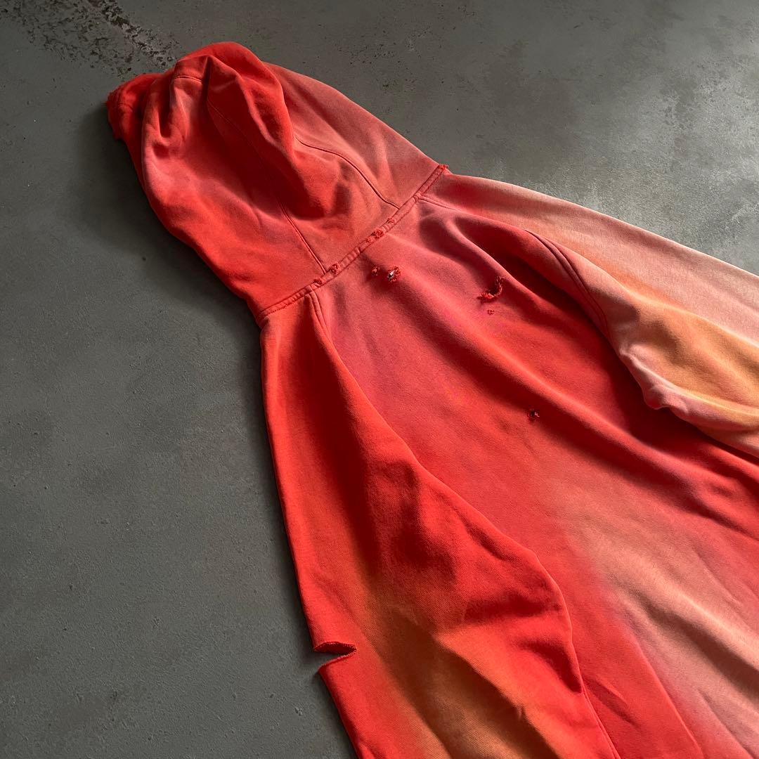 y2k“broken”鬼フェード“襤褸“4XO”フードboro sweat