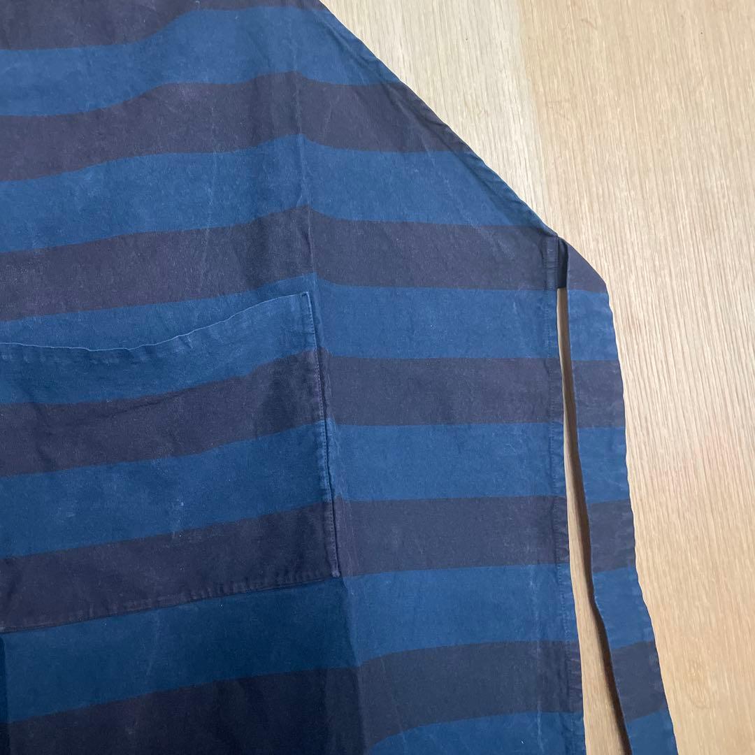 ダニエラグレジス ストライプ エプロン ネイビーボルドー