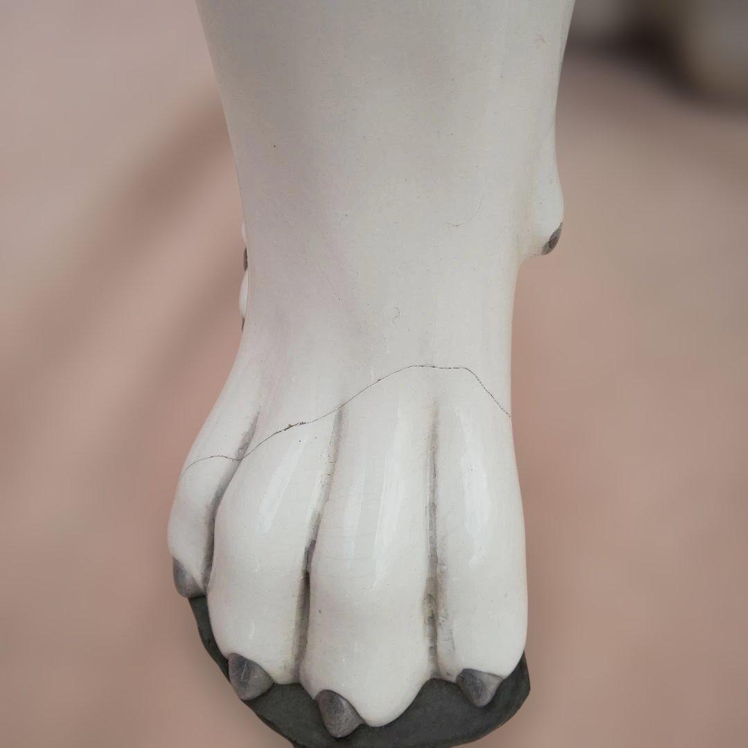 ヴィンテージ イタリア製 陶器 犬 グレートデーン 置物