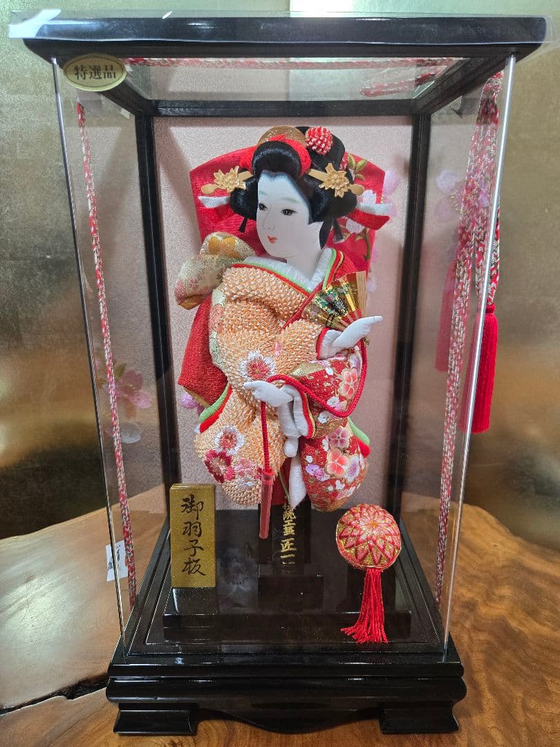 【一点限り】正月飾り　羽子板　ケース飾り　　H43