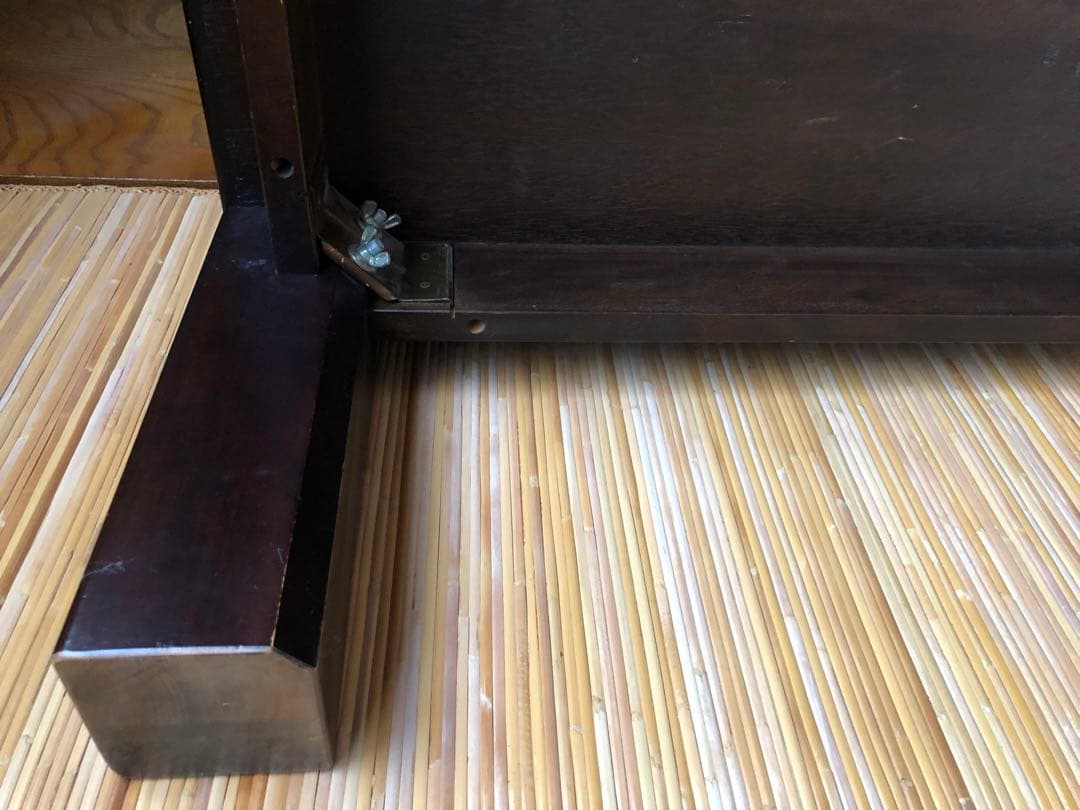 和モダン　テーブル　座卓　1.2M 正方形　濃茶